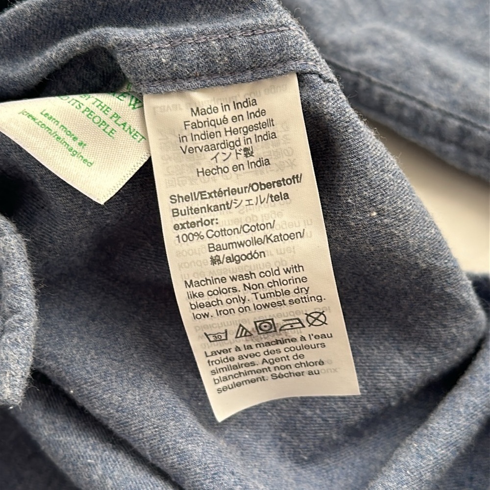 J Crew solid blue brushed twill button down shirt - image 8